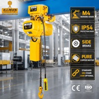 Palans électriques à chaîne ALLMAN 1500 kg 380 V triphasé avec chariot électrique, protection IP54, capacité M4 pour la manutention en entrepôt