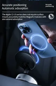 Soporte Magnético Plegable y Resistente para Teléfono de Coche con Succión al Vacío, Ajustable 360°, con Cargador y Carga Inalámbrica para iPhone Max - Product Image 4