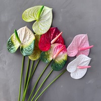 Mehrfarbiges Neues Design Großformatiges 15cm Realistisches Künstliches Anthurium Künstliche Flamingo-Lilie Einzelner Stiel für Heim Hochzeit Vasen-Dekoration