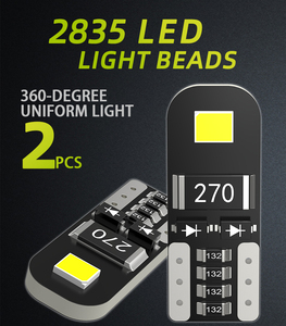 หลอดไฟ LED T10 ยี่ห้อ JiaChi ขายส่ง ความสว่างสูง ไม่มีข้อผิดพลาด CANBUS รุ่น 147 194 2825 2835, 2SMD 2835 สำหรับรถยนต์ ขั้วแบบลิ่ม ใช้เป็นไฟจอดรถ DC12V - Product Image 4