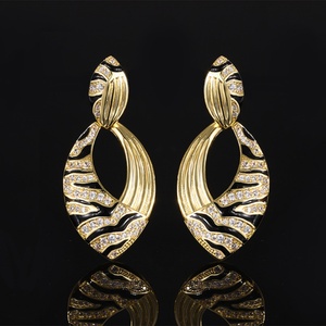 Wholesale Personality Eco-friendly Copper Micro Pave Zircon Gold Plated Fashion Party Jewelry <b>Set</b> for Women - Product Image 4