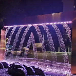 無料デザインステンレス鋼小さな音楽噴水屋外屋内人工滝噴水