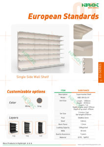 Étagère d'affichage simple face en métal économique et robuste pour supermarché et magasin de proximité, 4 étagères, dimensions personnalisables - Product Image 4