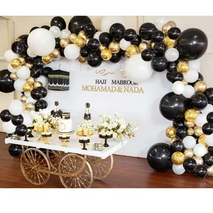 Balloon garland arch kit black white golden confetti balloon 101PC birthday party wedding decorations