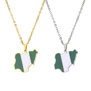 Collier personnalisé en acier inoxydable avec <span class=keywords><strong>carte</strong></span> du Pakistan, <span class=keywords><strong>Espagne</strong></span>, <span class=keywords><strong>Maroc</strong></span>, collier avec drapeau national, bijoux de mode en or 18 carats, vente en gros - Product Image 5