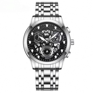 Nouvelle montre-bracelet chronographe étanche pour homme de qualité supérieure, 3 sous-cadrans, bracelet en acier inoxydable doré, montre à quartz de luxe pour les affaires - Product Image 3