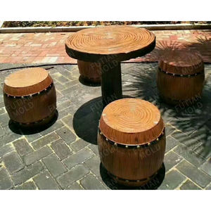 Molde plástico para Wood Grain Flower Bucket Pré-fabricado Jardim Concreto Decorativo Grande Plantador Flower Pot Moldes Plásticos para Venda - Product Image 3