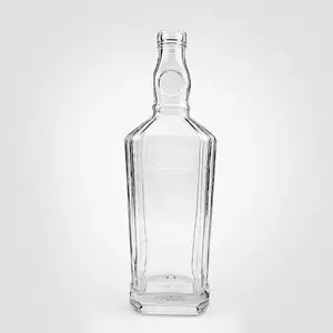 All Size Colored Matte Black and Clear Transparent Glass Wine Liquor Bottle 200ml 375ml 500ml 750ml with Stopper Stocked