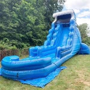 Надувная водная горка-батут синяя 40 футов, надувная горка для взрослых с бассейном для детей - Product Image 6