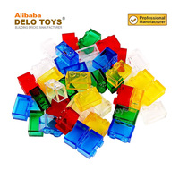 DELO TOYS (6 couleurs) Briques de construction en vrac DIY MOC Blocs de construction 1x2 en plastique ABS sans tube inférieur (N°3065)