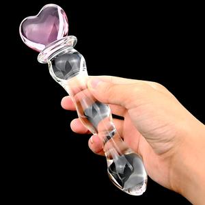 Plug <span class=keywords><strong>Anale</strong></span> in Cristallo di Grado Medico per Stimolazione Vaginale <span class=keywords><strong>Anale</strong></span> Maschile e Femminile, <span class=keywords><strong>Dildo</strong></span> Trasparente con Design a Cuore di Pesca e Sfere Giocattolo - Product Image 4
