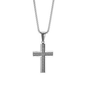Mens <b>Cross</b> Pendant Necklace Stainless Steel 18K Gold Plated Black Christian Faith Rolo <b>Chain</b> Hip Hop Fashion Jewelry Non Tarnish - Product Image 5