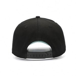 The Best New Style Cute 5 Panel Adult Size Structured Black 100 % Cotton Embroidery Custom Green Underbrim Baseball <b>Hat</b> - Product Image 4