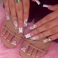 Ensemble élégant de faux ongles pour les mains et les pieds, production artisanale, matériaux durables, réutilisables, fournisseur ODM OEM