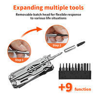 Outil multifonction 16 en 1 avec lame 440A et tête de pince CNC - Outil portable en acier inoxydable pour le camping, la survie en plein air, le bricolage et la réparation