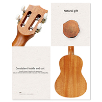 Ukelele GALYDA de Caoba Completa para Principiantes, Mejores Cuerdas, Concierto/Tenor 23/26, Logotipo Personalizado