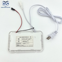 Miroir de salle de bain intelligent tout-en-un 36W 12V avec interrupteur tactile, variateur LED, capteur tactile, alimentation intégrée, affichage de l'heure et de la température, et fonction anti-buée