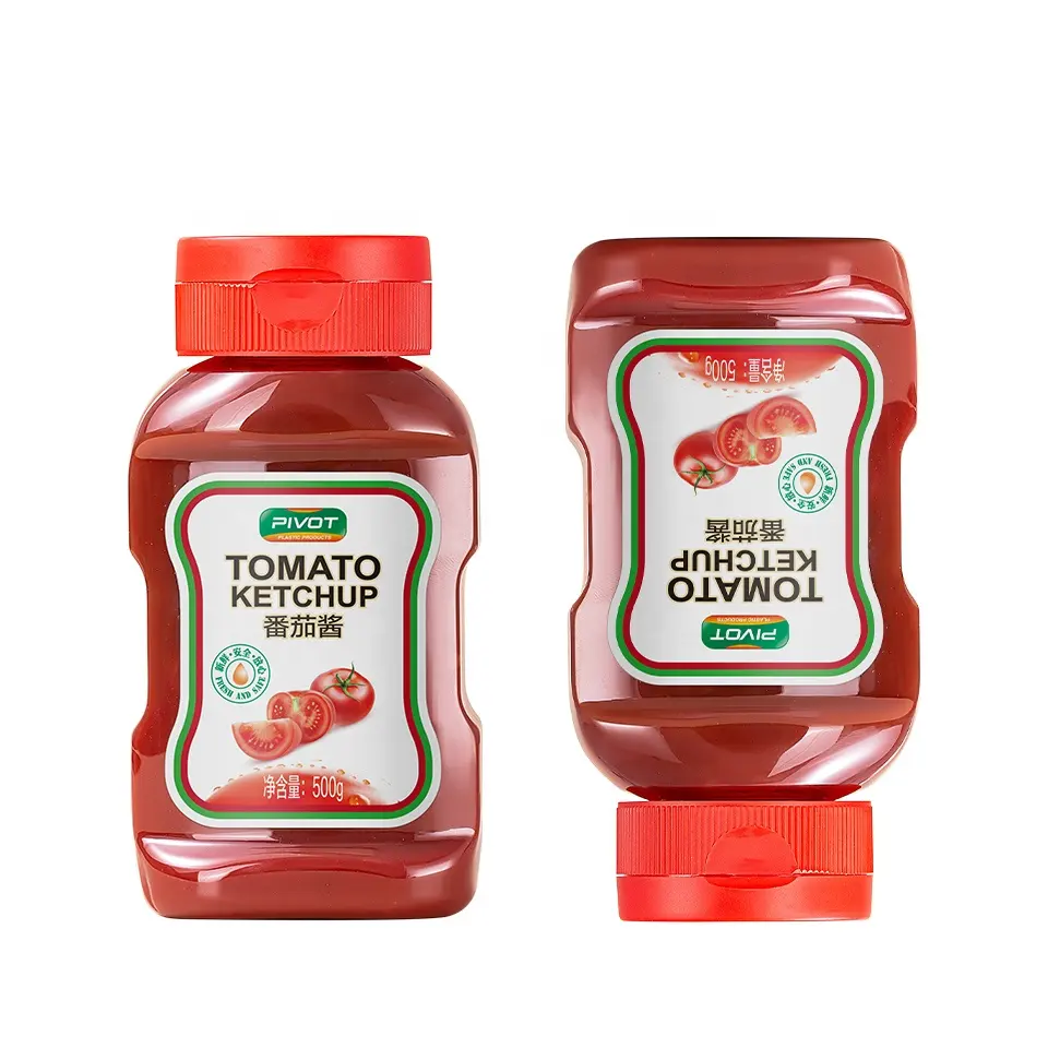 Tedarik barbekü 12oz 373ml domates popüler ketçap sıkmak plastik tabasco sos şişesi