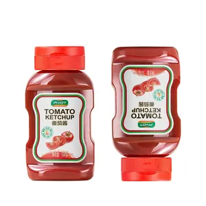 Fornecimento de garrafa de molho tabasco de plástico para churrasco 12 onças 373 ml de tomate popular ketchup squeeze