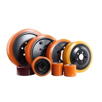 Roue d'entraînement en acier PU roues pivotantes pièces de chariot élévateur hydraulique 250*80