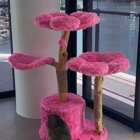 Arbre à chat multi-niveaux moderne et écologique, tour de griffoir en bois avec peluche premium, décoration de Noël pour la maison