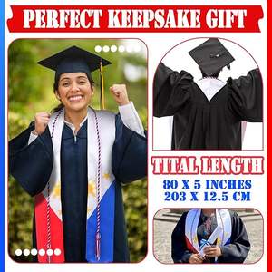 Estolas y Cordones de Honor Personalizados Ecológicos con Banderas de Filipinas para Hombres y Mujeres - Product Image 4