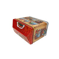Fabricant OEM de boîte en fer-blanc galvanisé Maison de Noël Mini boîtes-cadeaux en chocolat sur le thème des dessins animés Boîte en forme de maison en fer-blanc à biscuits