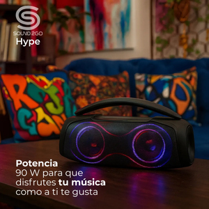 Altavoz Bluetooth Portátil Hype con Entradas USB y Auxiliar, Puertos para Micrófono Dual y Batería Recargable de 5 Horas, Negro - Product Image 4