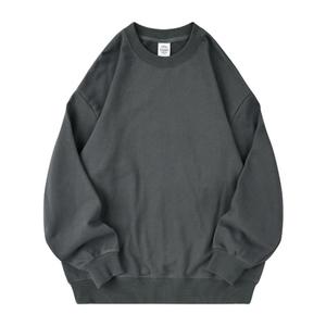 <b>Men</b> Oversized Crew Neck Sweatshirt Solid Color Knitted Cotton <b>Pullover</b> Casual Autumn Wear - Product Image 4