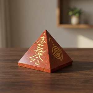 Pirámide de Reiki de jaspe rojo de alta calidad, de cristal de ágata piedra preciosa, estilo Feng Shui, pirámide de Reiki grabada al por mayor - Product Image 3