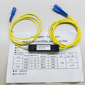 Divisor Óptico SC/UPC Monomodo 1x2 1310/1550nm en Caja ABS, Precio de Fábrica, para Comunicaciones por Fibra Óptica - Product Image 5