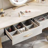 Table de maquillage multifonctionnelle intelligente et moderne, style princesse, avec armoire latérale, miroir LED tactile, en métal et bois, couleur au choix, Chine