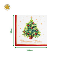 Serviettes en papier de Noël écologiques OOLIMA, serviettes jetables imprimées d'animaux à 1 pli pour les fêtes, les banquets de fin d'année