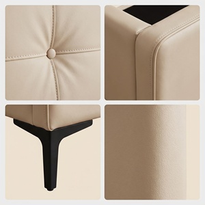 Lit moderne XIYUAN en cuir véritable rembourré, cadre en bois massif, panneaux en bois écologiques, durable, garantie 10 ans - Product Image 4
