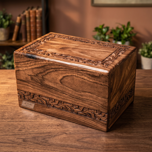 B.S. Urna Funeraria Rectangular de Pino Auténtico, Estilo Americano, Hecha a Mano, para Entierro o Cremación, Ecológica, Artículos Funerarios - Product Image 1