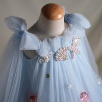 Robe de princesse pour filles, vêtements d'été pour enfants, fleurs 3D, robe de demoiselle d'honneur exquise, robe de fête en tulle