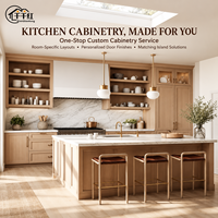 Paket Kabinet Dapur Panel Melamin Siap Pasang dengan Set Pintu Depan untuk Program Volume Proyek Rumah Keluarga Tunggal