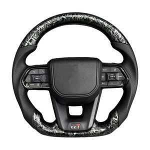 Volant de style sport en fibre de carbone et cuir personnalisé pour Yo Ta Alp ha Rd 2014 Land Cruiser Prado - Product Image 1