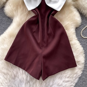 2026 New Summer Vintage Bow Slim <b>Jumpsuit</b> for Women Sleeveless High Waist <b>Short</b> <b>Jumpsuit</b> Wholesale - Product Image 4