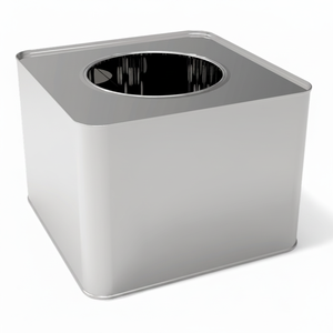Kontensan L043 Square <b>Tin</b> Can 9 Lt Cheese <b>Metal</b> Container 232x232x170 mm - Product Image 2
