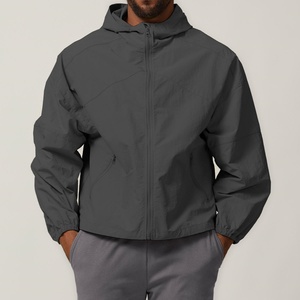 Nueva Chaqueta Ligera con Capucha para Hombre, Cortavientos, Tejido Impermeable Minimalista, Apta para Tendencias de Moda Casual - Product Image 2