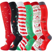 Chaussettes de compression montantes personnalisables (lot de 4 paires) avec logo sur mesure, respirantes et de soutien, idéales pour la course, les voyages et les infirmières