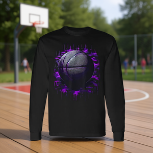 T-shirt de basketball à manches longues camouflage violet – Catégorie promotionnelle - Product Image 3