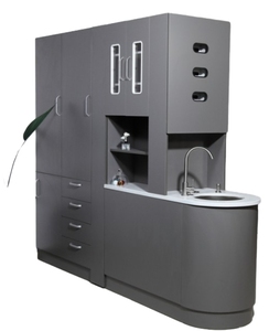 Dental Central Cabinet Customized Furniture Clinic Office Wood Material With Countertop Customized Rear Cabinet Front <strong>Desk</strong> - Product Image 1