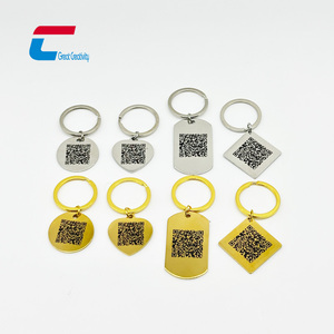Custom Engraving Stainless Steel QR Code Pet Dog Tag Colourful Round Metal Tags for Dogs