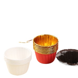 Gold Aluminum Foil Baking Cups Medium Size Rolled Edge Foldable Oven Safe 50 Pieces - Product Image 5