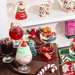 Bougie parfumée au vin chaud de Noël pour décoration intérieure haut de gamme, <span class=keywords><strong>cire</strong></span> de gel longue durée, cadeau romantique en boîte - Product Image 1