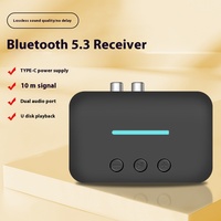 Adaptateur Bluetooth BT5.3, récepteur audio, connexion sans fil pour téléphone portable, lecture sur clé USB, amplificateur de haut-parleur, haut-parleur stéréo