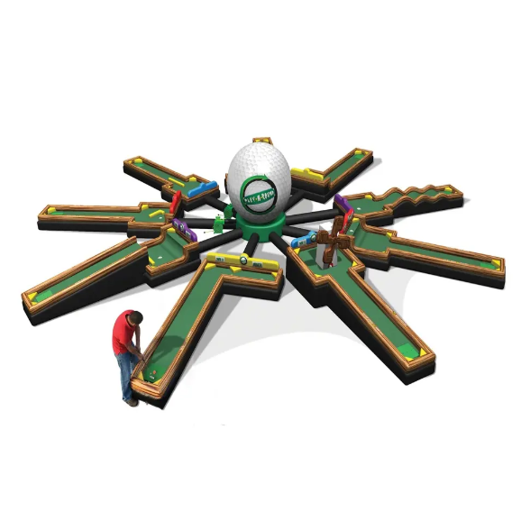 Outdoor Fun Inflatable Mini Golf Set for Kids and Adults Portable Golf Course with Obstacles for Party Events