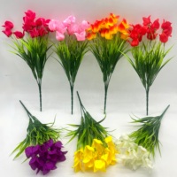 Bouquet de fleurs artificielles 5 têtes, herbe aquatique, bougainvillier simulé, herbe de blé, pour la maison, mariage, écologique, durable, extérieur